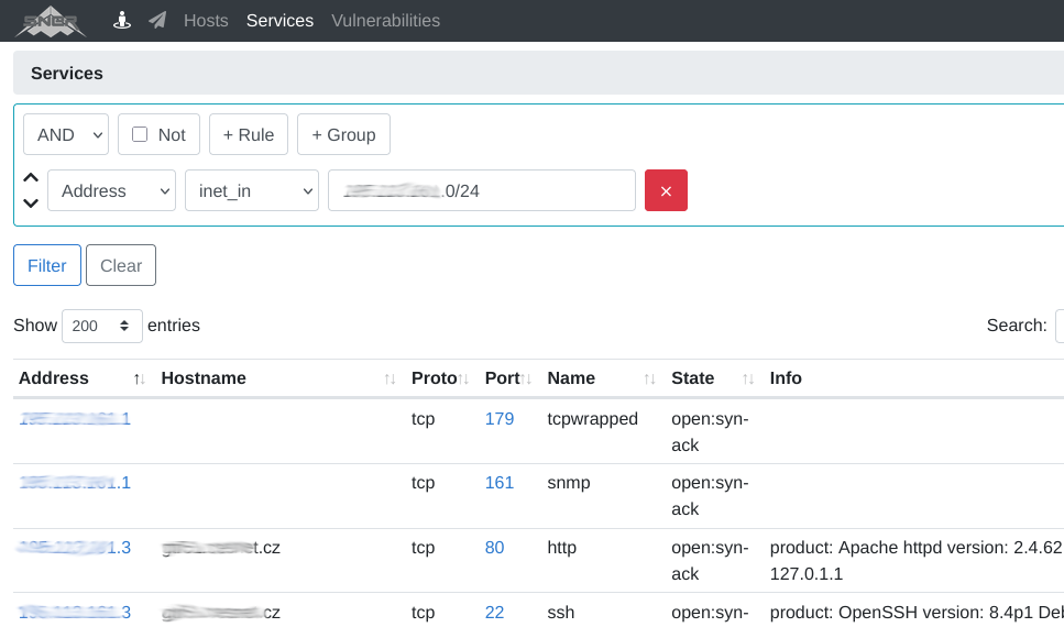 Lens services filter address